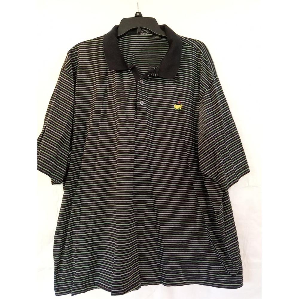 Clubhouse Collection Masters Striped Golf Shirt  Italy  Cotton Xxl